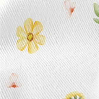 Watercolor Style Flowers Standard Corduroy