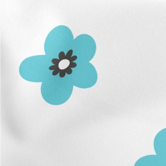 Bright Blue Flowers Stretch Ponte