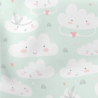 Cute Cloud Pattern Stretch Ponte
