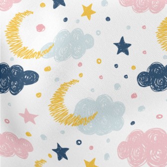 Hand Drawn Doodle Clouds And M Stretch Ponte