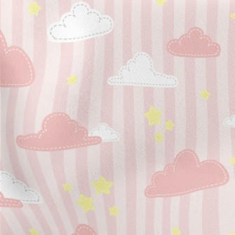 Pink Clouds And Star Stripes Stretch Ponte