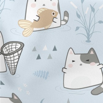 Cats Going Fishing Together Stretch Ponte