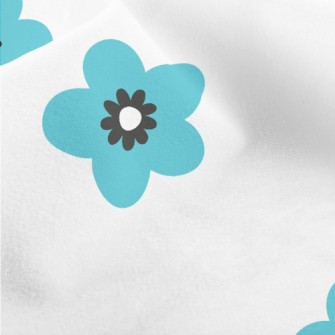 Bright Blue Flowers Micro Fleece