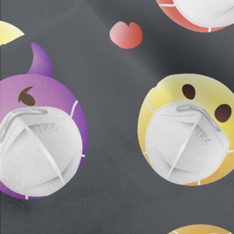 Emoji Image Wearing A Mask Micro Fleece