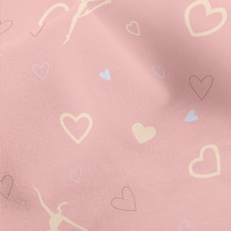 Monochrome Love Heart And Ball Micro Fleece