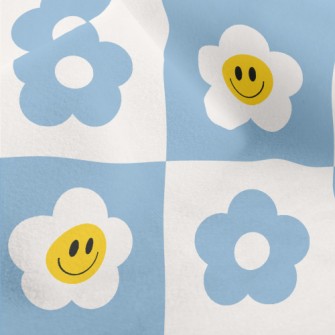 Smiling Flowery Plaid Micro Fleece