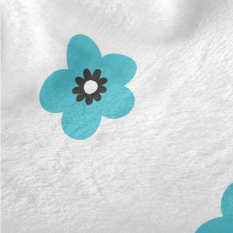 Bright Blue Flowers Minky