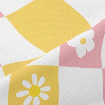 Fresh Pink Flower Plaid Piqué
