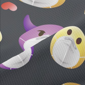 Emoji Image Wearing A Mask Piqué