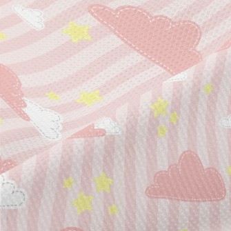 Pink Clouds And Star Stripes Piqué