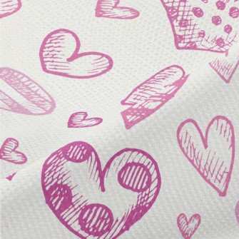 Three-dimensional Love Hearts  Piqué