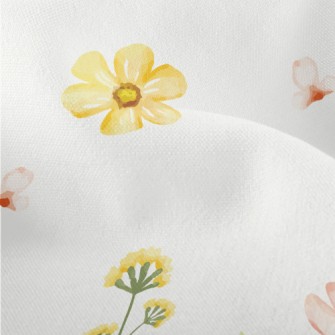 Watercolor Style Flowers Lightweight Performance Linen
