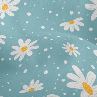 Hand Drawn Beautiful Daisies Lightweight Performance Linen