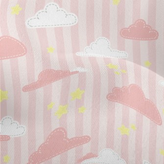 Pink Clouds And Star Stripes Lightweight Performance Linen