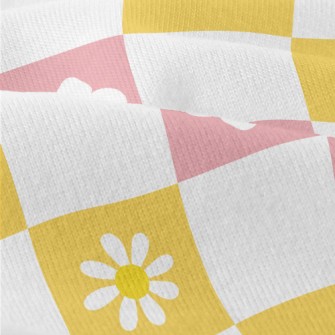 Fresh Pink Flower Plaid Modern Jersey