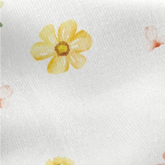 Watercolor Style Flowers Jersey Backed Fleece