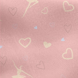 Monochrome Love Heart And Ball Jersey Backed Fleece