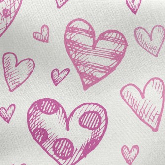 Three-dimensional Love Hearts  Jersey Backed Fleece