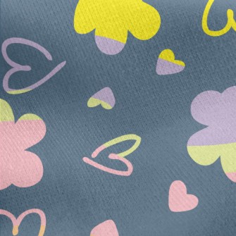 Colorful Love Heart Jersey Backed Fleece