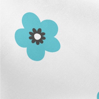 Bright Blue Flowers Pongee