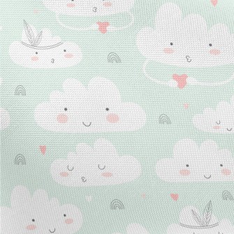 Cute Cloud Pattern Pongee