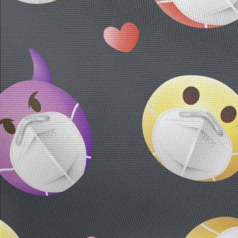 Emoji Image Wearing A Mask Pongee