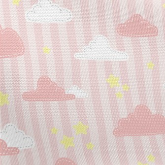 Pink Clouds And Star Stripes Pongee