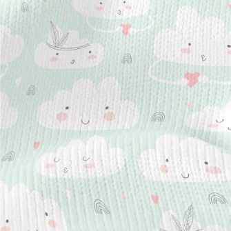 Cute Cloud Pattern Stretch Jersey