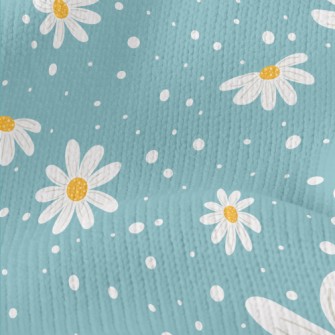 Hand Drawn Beautiful Daisies Stretch Jersey