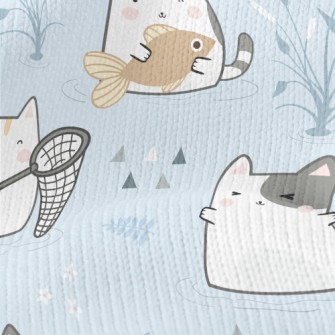 Cats Going Fishing Together Stretch Jersey