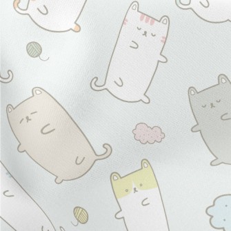 Sleeping Cats Lightweight Cotton Poplin