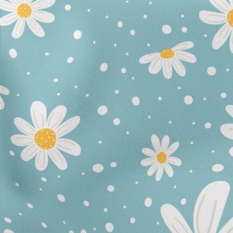 Hand Drawn Beautiful Daisies Lightweight Cotton Poplin