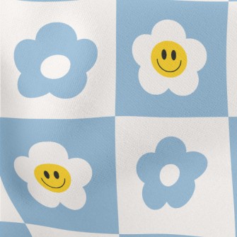 Smiling Flowery Plaid Lightweight Cotton Poplin