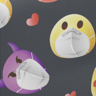 Emoji Image Wearing A Mask Midweight Cotton Poplin