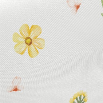 Watercolor Style Flowers Midweight Cotton Poplin