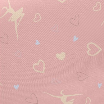 Monochrome Love Heart And Ball Midweight Cotton Poplin