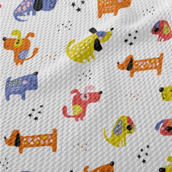 Colorful Dogs Birdseye Piqué