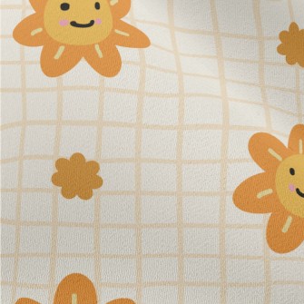 Orange Flower Lattice Chiffon