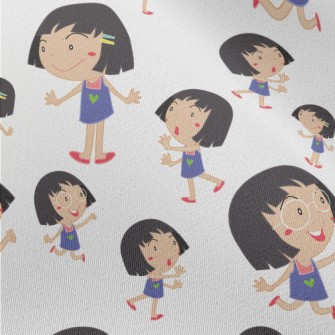 Cartoon Style Girl Chiffon