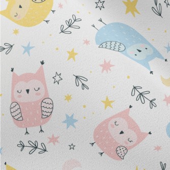 Cute Owl In Three Primary Colo Chiffon
