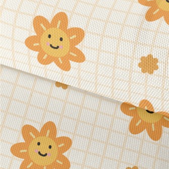 Orange Flower Lattice Waterproof Oxford