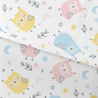 Cute Owl In Three Primary Colo Waterproof Oxford