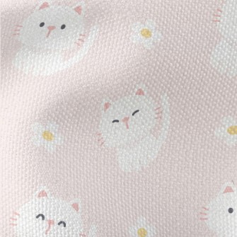 White Cute Cat Waterproof Canvas