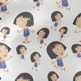 Cartoon Style Girl Waterproof Canvas