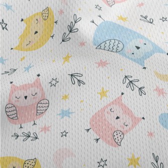 Cute Owl In Three Primary Colo Athletic Mesh Flat Back
