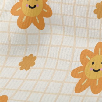 Orange Flower Lattice Terry