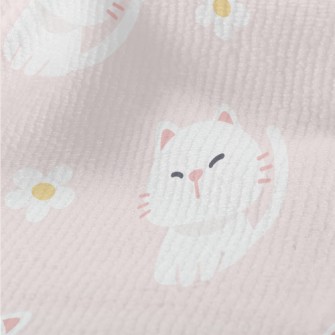 White Cute Cat Terry