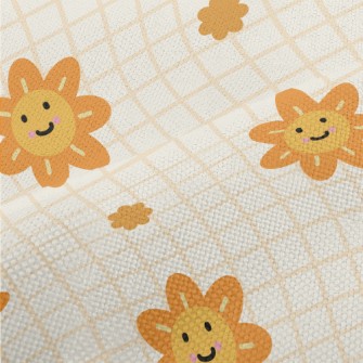 Orange Flower Lattice Performance Linen