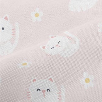 White Cute Cat Performance Linen