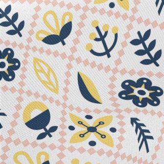 Simple Floral Rhombus Twill